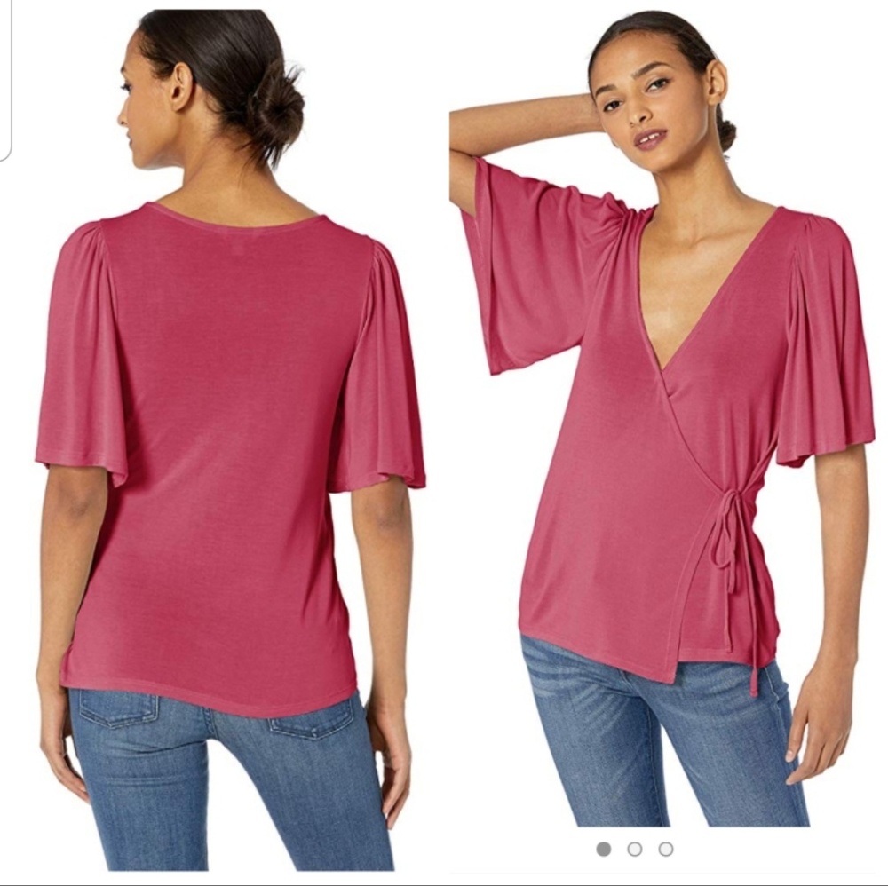 Lucky Brand Pink Wrap Short Sleeve Tee